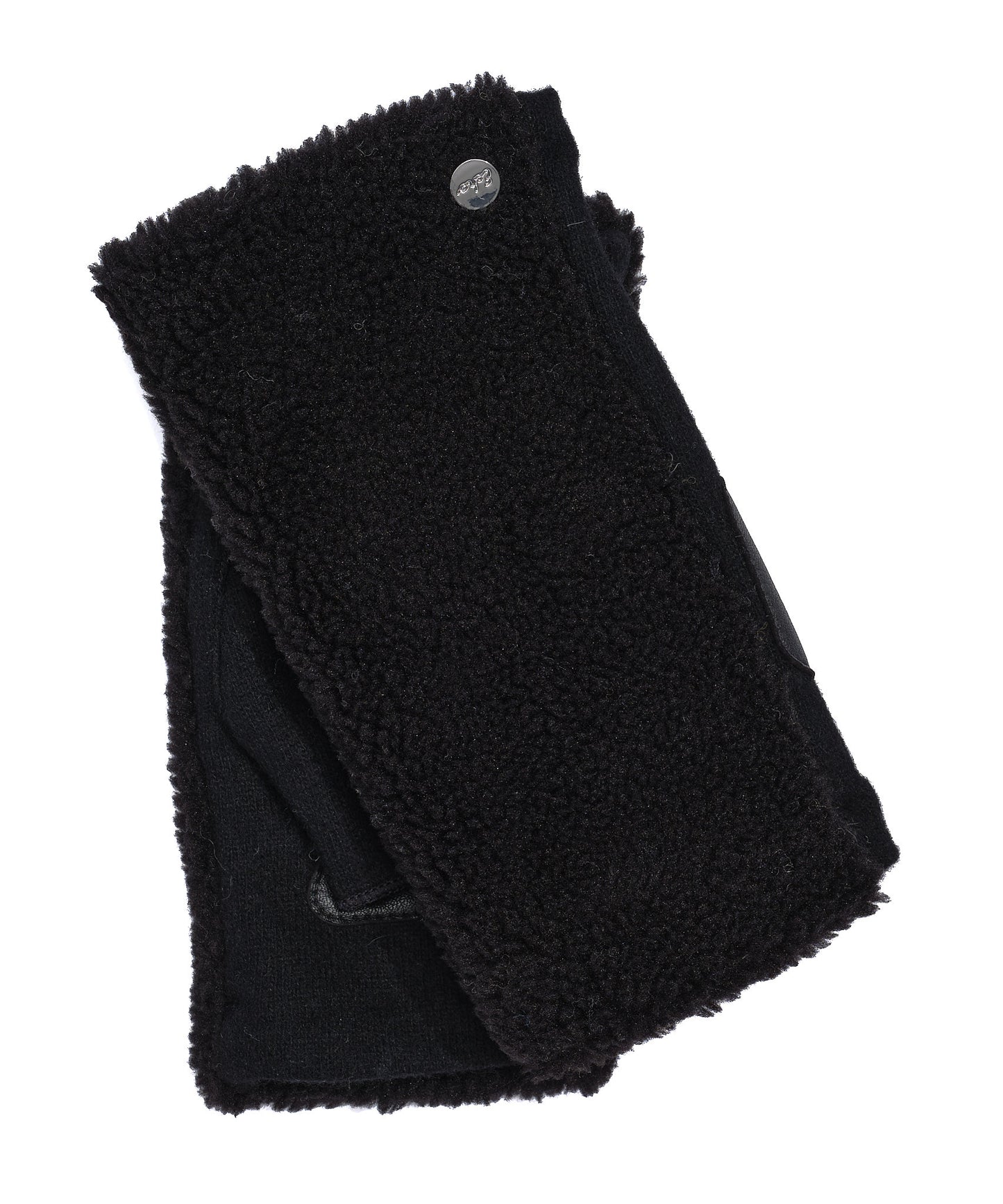 Sherpa Fingerless Glove in color Black