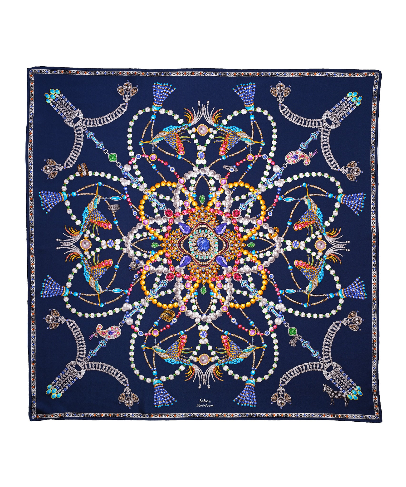 Heirloom Silk Square in color Maritime Navy