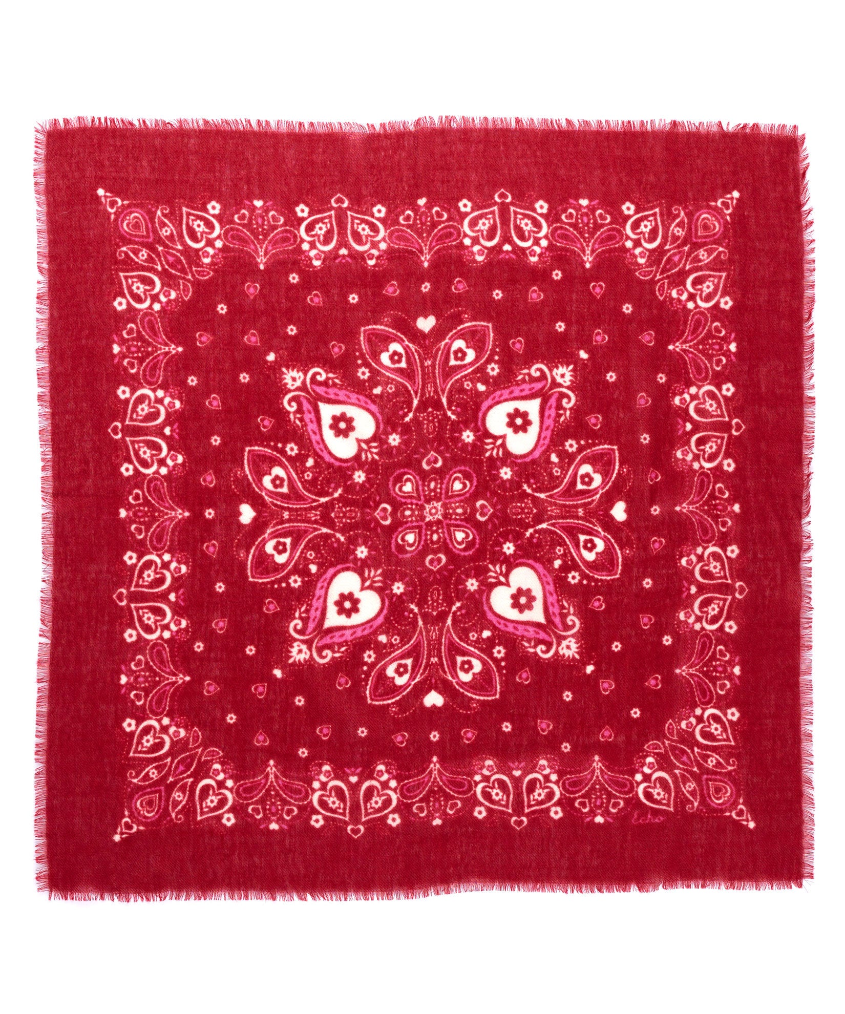 Heart Bandana in color Ruby Red