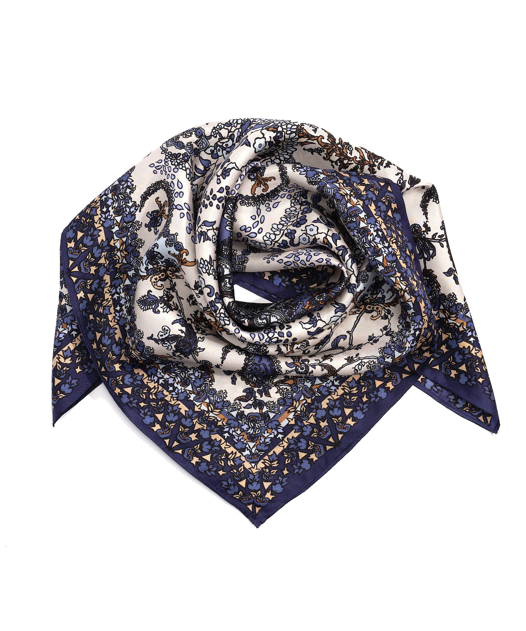 Paisley Silk Square in color Chambray
