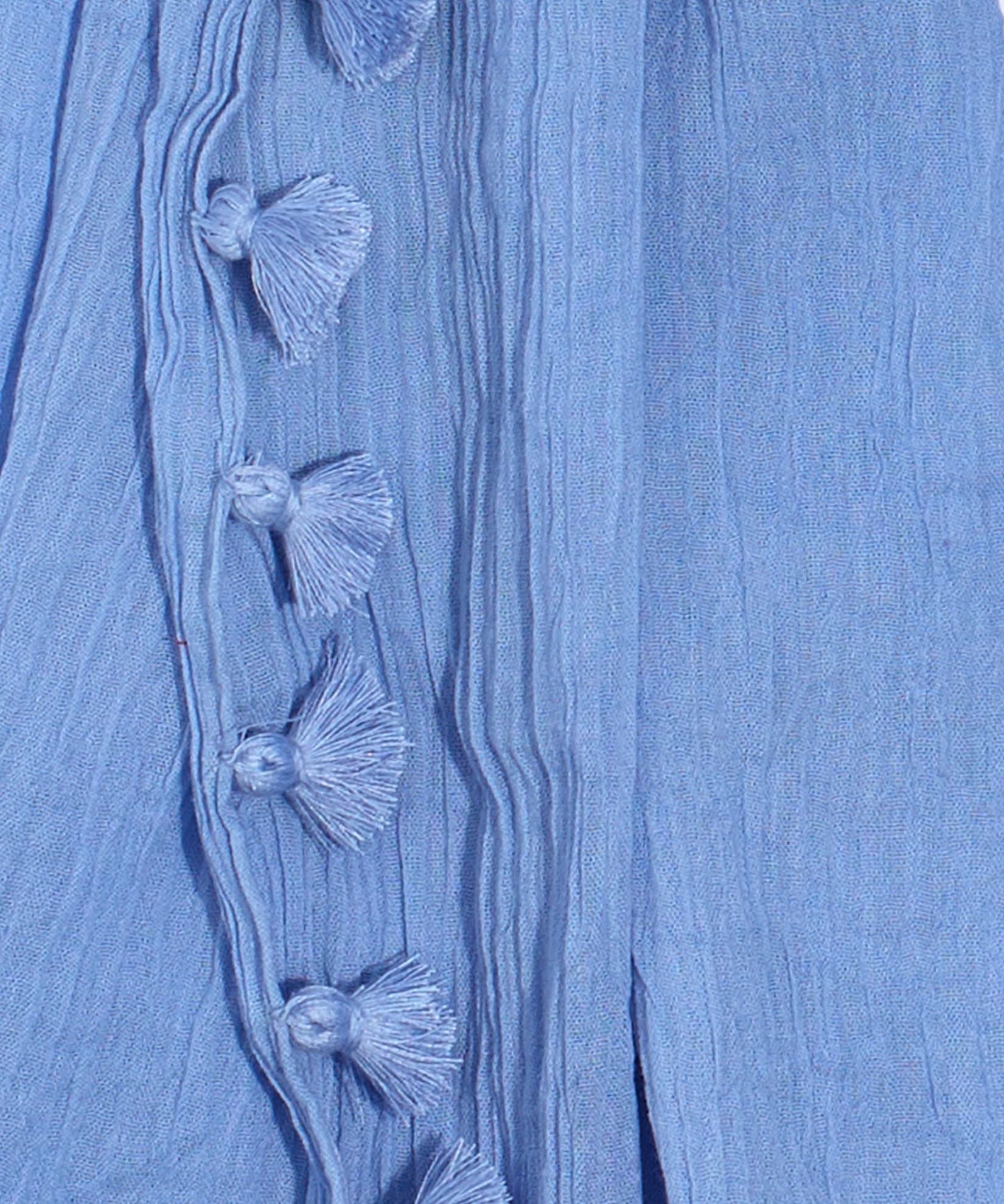 Solid Crinkle Tassel Wrap in color Vista Blue
