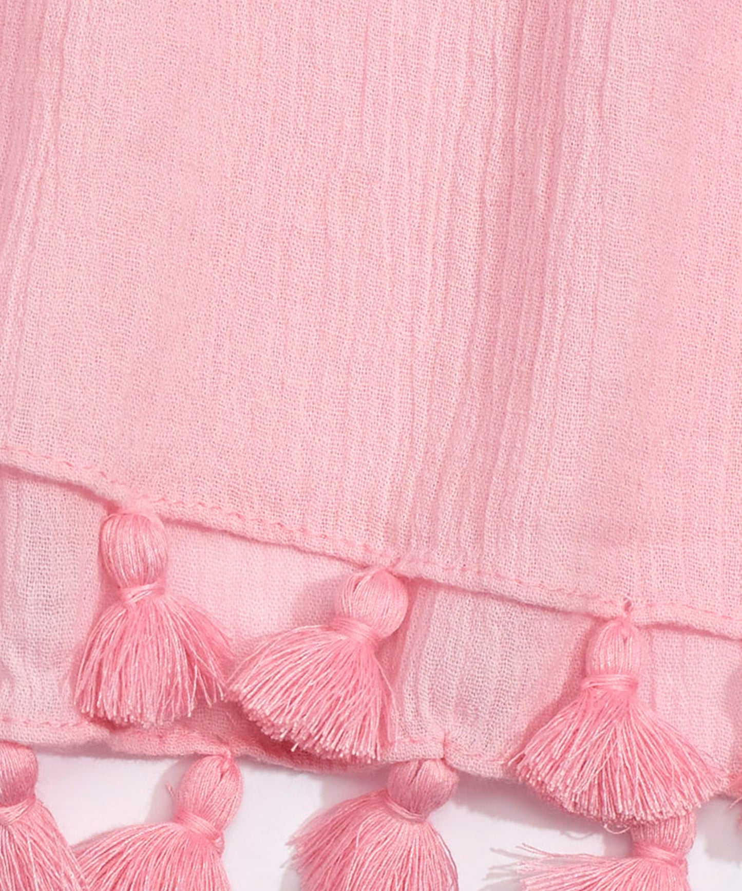 Solid Crinkle Tassel Wrap in color Cloud Pink