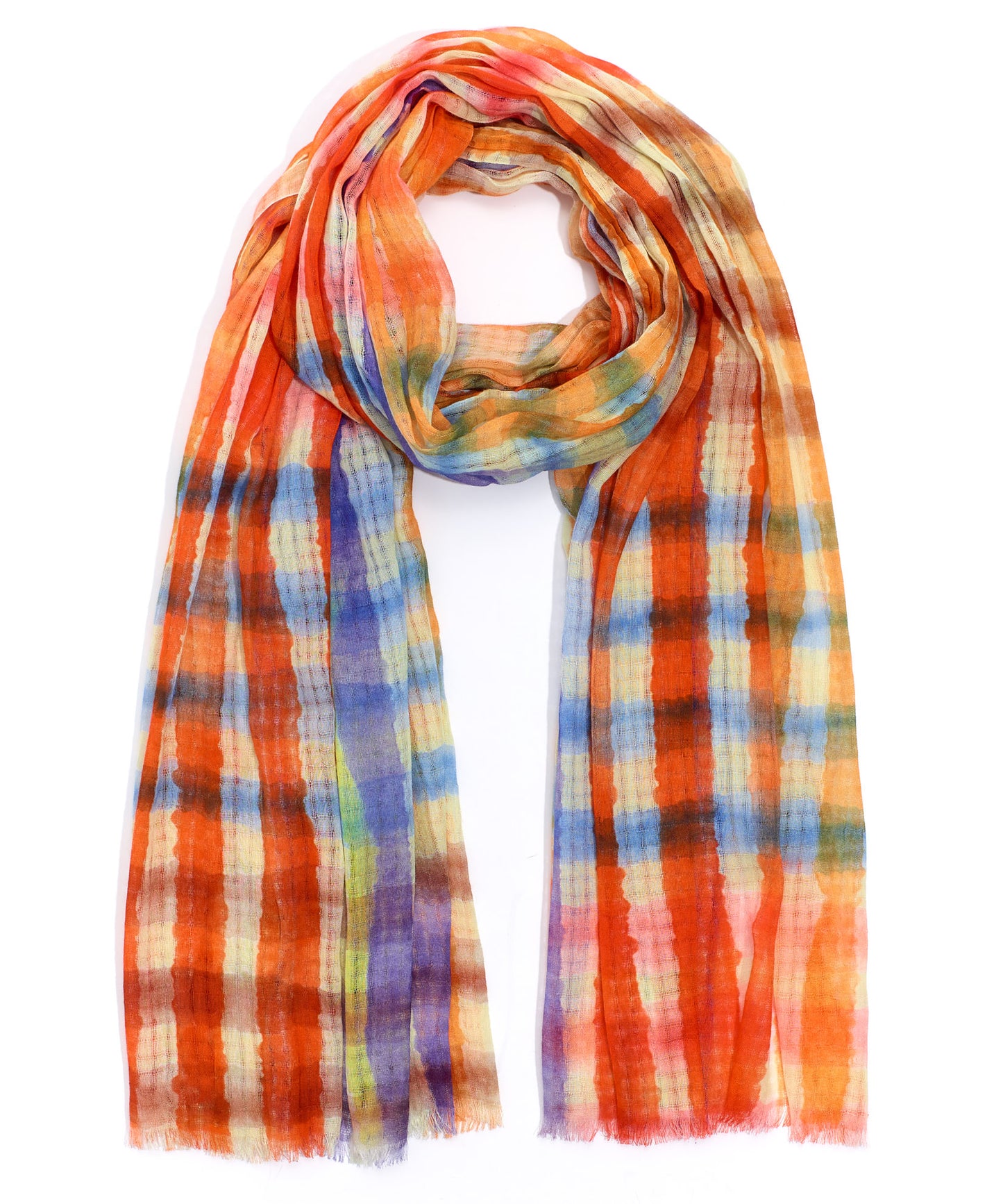 Painted Plaid Wrap in color Multi