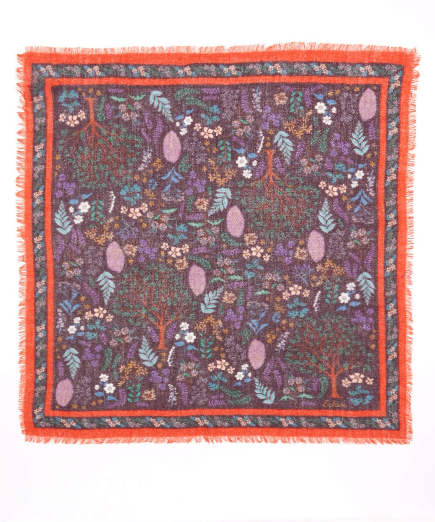 Enchanted Forest Wool Neckerchief in color Port
