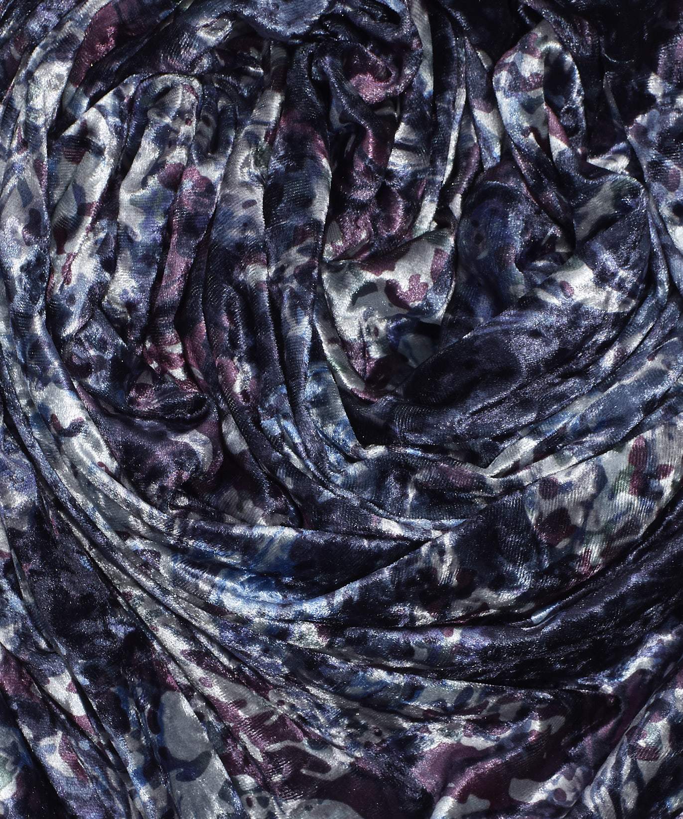 Celestial Swirl Velvet Tubular Wrap in color Charcoal