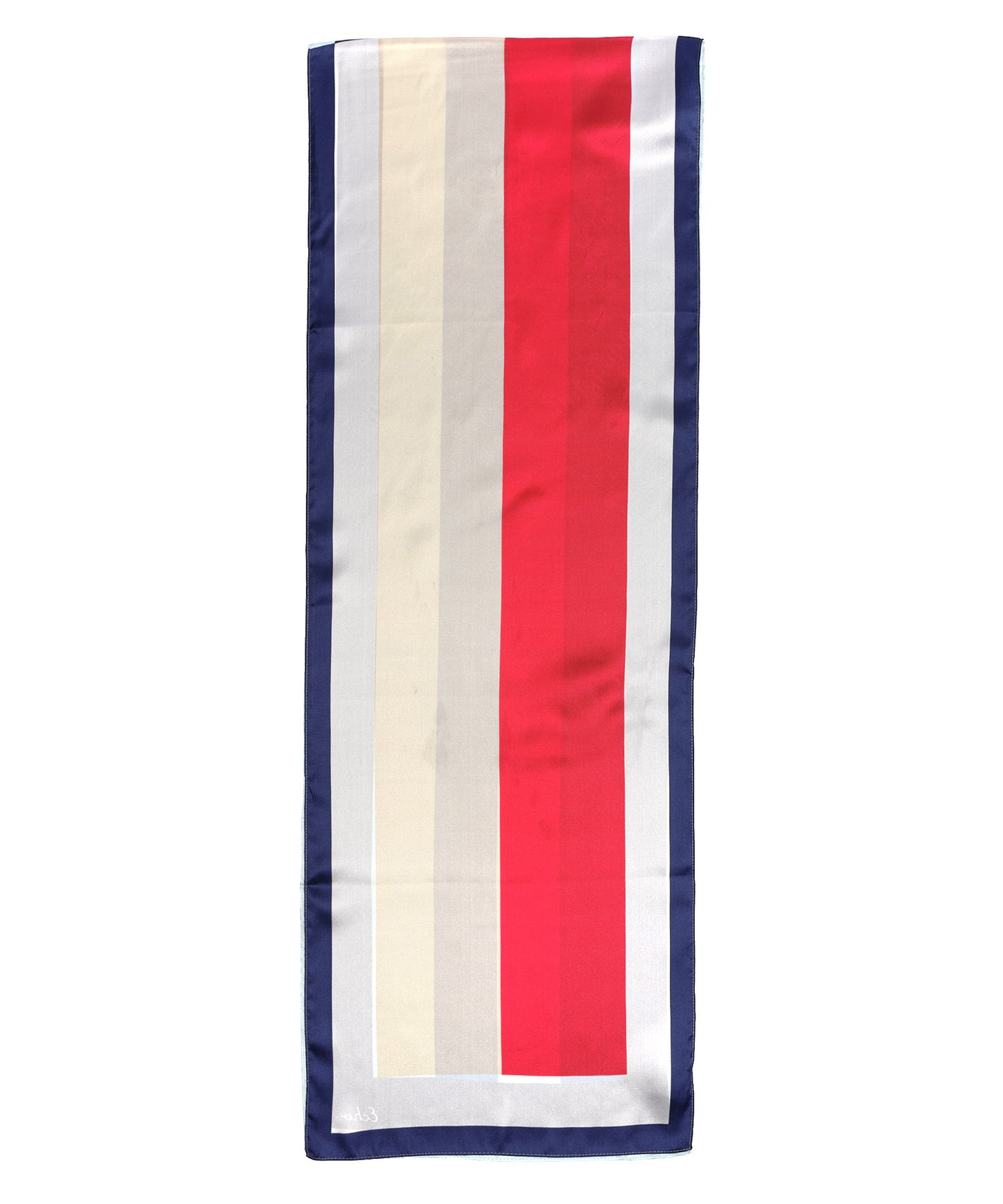 Hype Stripe Silk Scarf in color Navy