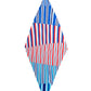 Slanted Stripes Pleated Diamond in color Dazzling Blue