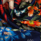Blooms Of Oceania Silk Square in color Navy
