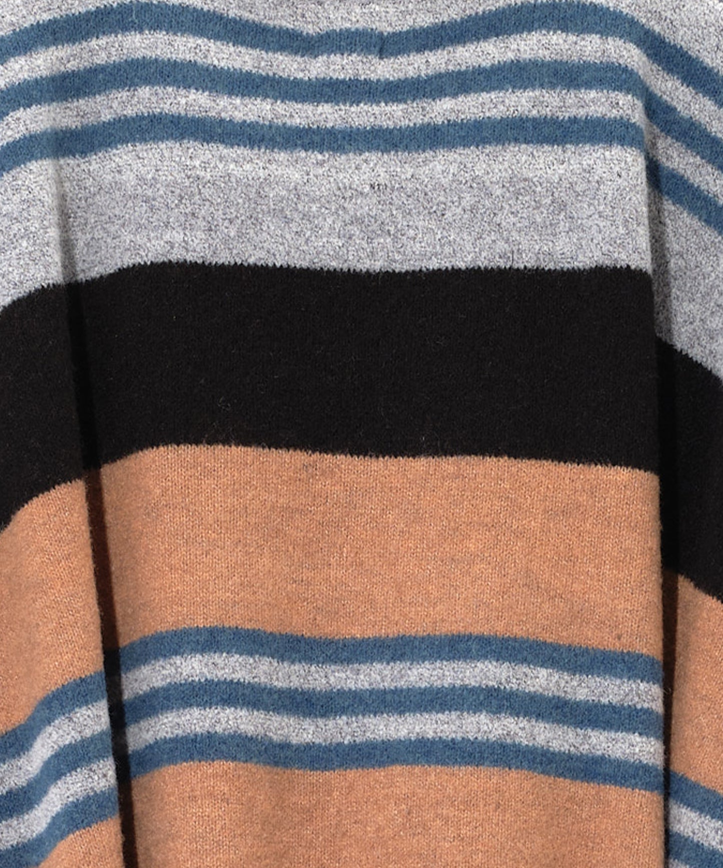 Striped Knit Poncho in color Grey Heather