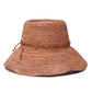 Raffia Packable Bucket Hat in color Brown