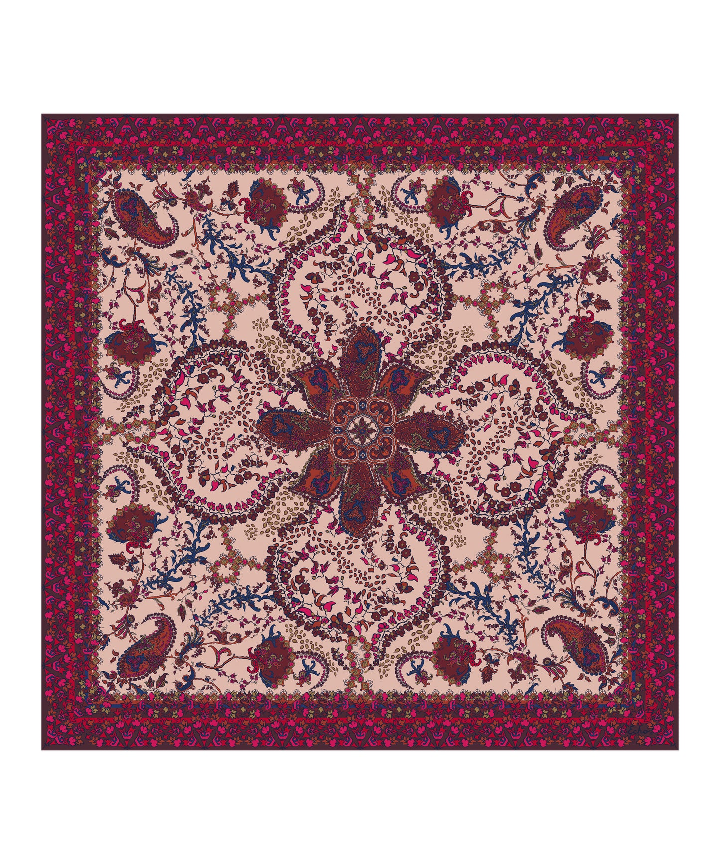 Paisley Silk Square in color Jaipur Pink